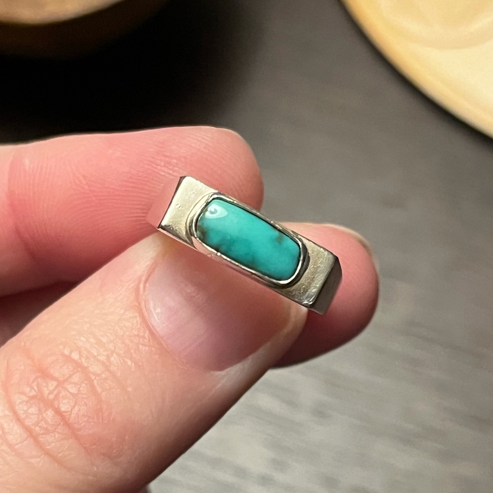 [handmade OOAK] sterling silver & turquoise signet ring